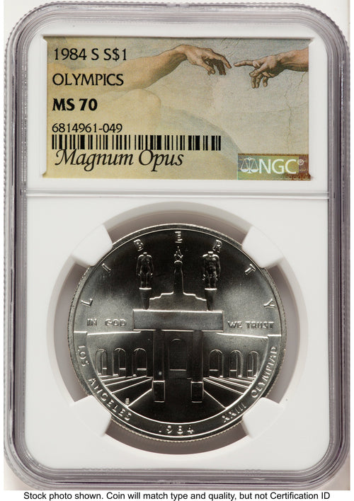 1984-S Olympics Silver Commemorative Magnum Opus Modern Issues NGC MS70