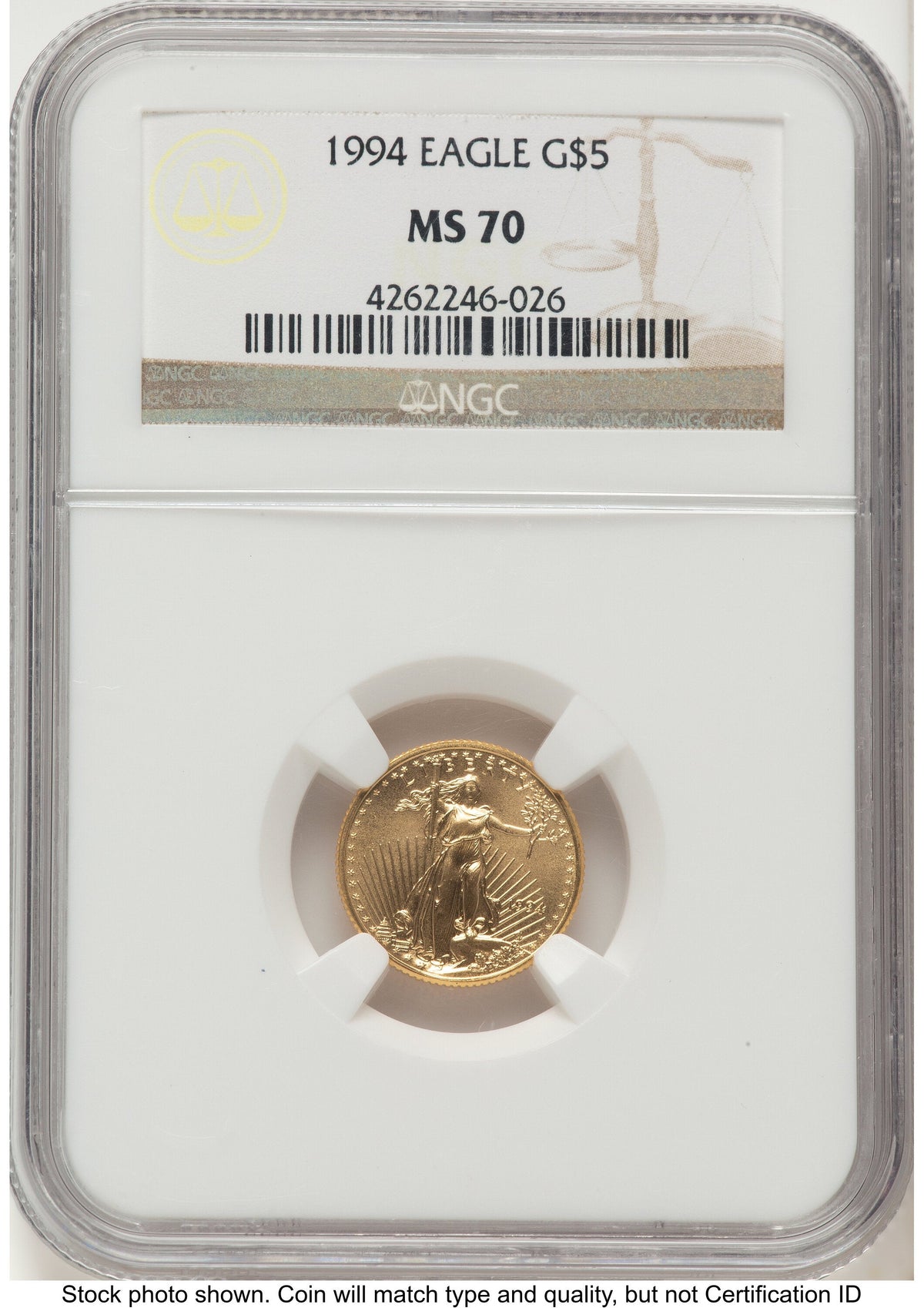 1994 Gold Eagle 1/10 oz Brown Label NGC MS70