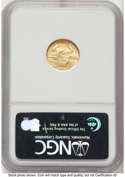 1987 Gold Eagle 1/10 oz Brown Label NGC MS70