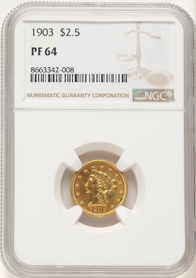 1903 $2.50 Proof Liberty Quarter Eagle NGC PR64