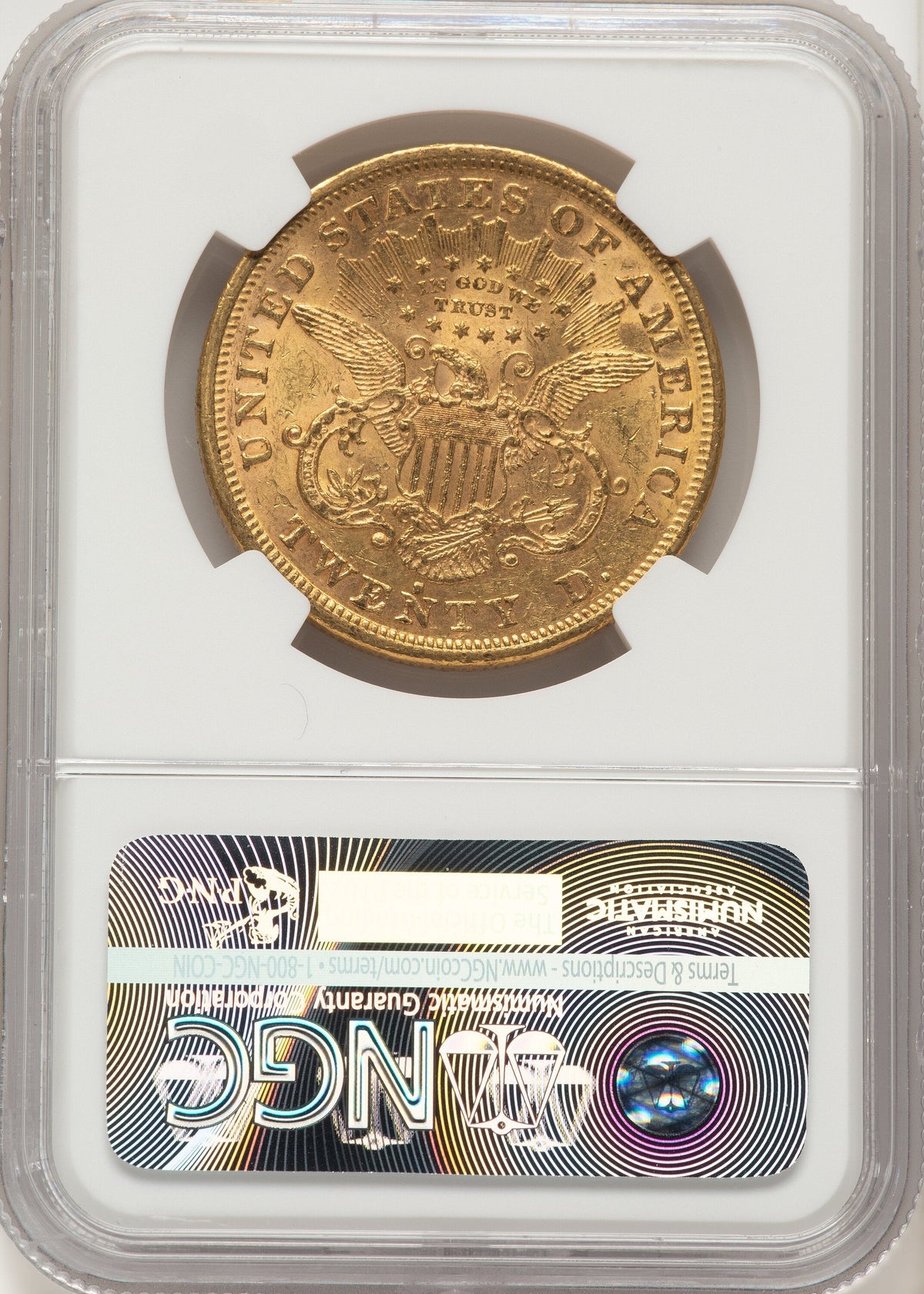 1872-S $20 Liberty Double Eagle NGC MS61