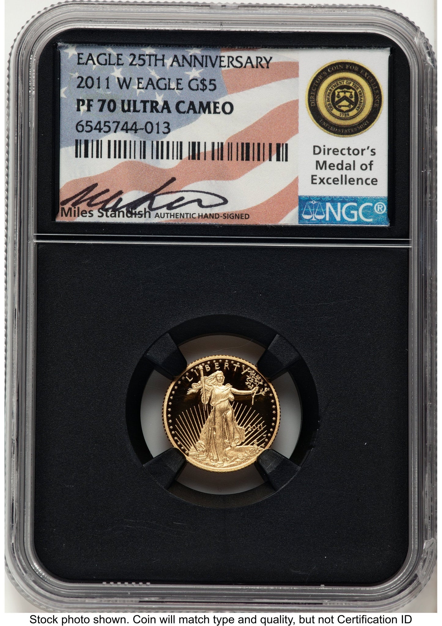 2011-W Proof Gold Eagle 1/10 oz Miles Standish NGC PF70