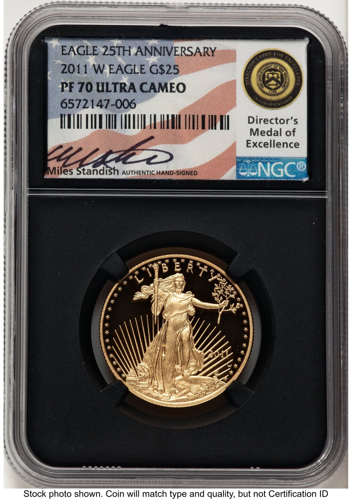 2011-W Proof Gold Eagle 1/2 oz Miles Standish NGC PF70