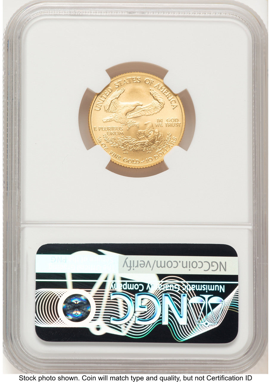 2008-W Burnished Gold Eagle 1/4 oz Brown Label NGC MS70