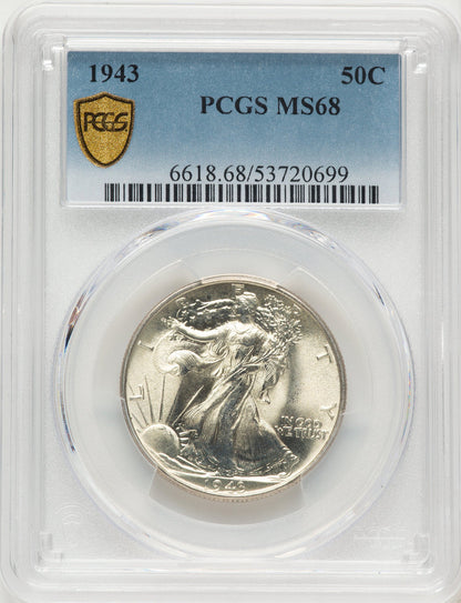 1943 50C Walking Liberty Half Dollar PCGS MS68