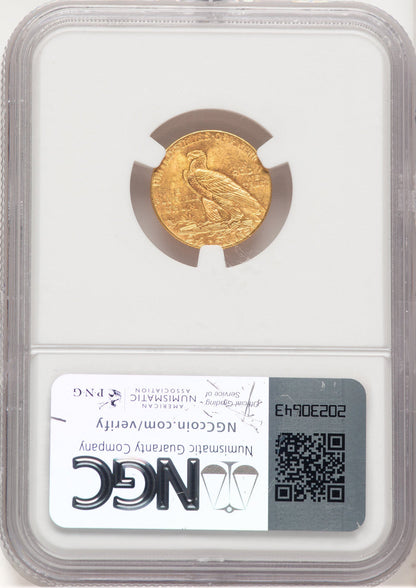 1929 $2.50 CAC Brown Label Indian Quarter Eagle NGC MS64