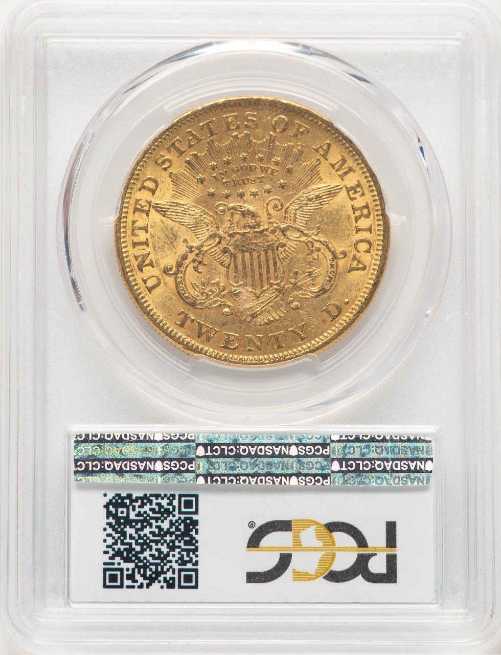 1874 $20 CAC Liberty Double Eagle PCGS AU58
