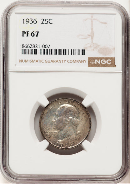 1936 25C Proof Washington Quarter NGC PR67
