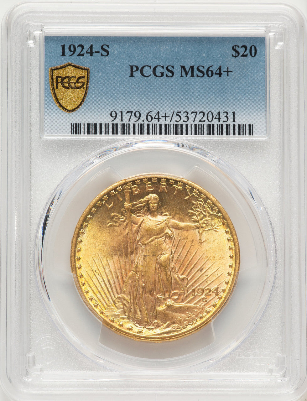 1924-S $20 Saint-Gaudens Double Eagle PCGS MS64+