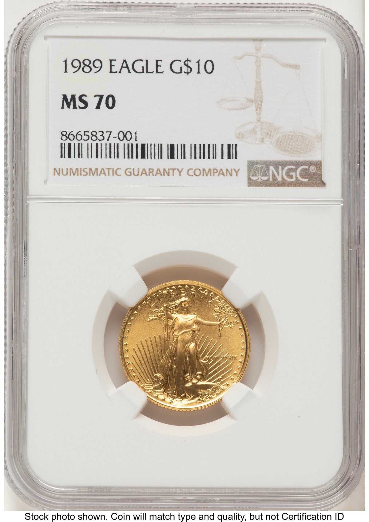 1989 Gold Eagle 1/4 oz Brown Label NGC MS70