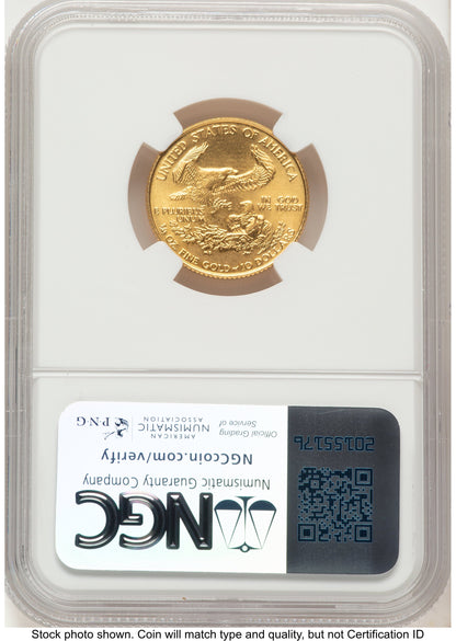 1989 Gold Eagle 1/4 oz Brown Label NGC MS70