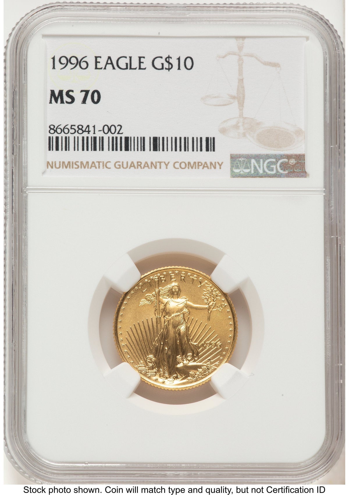 1996 Gold Eagle 1/4 oz Brown Label NGC MS70