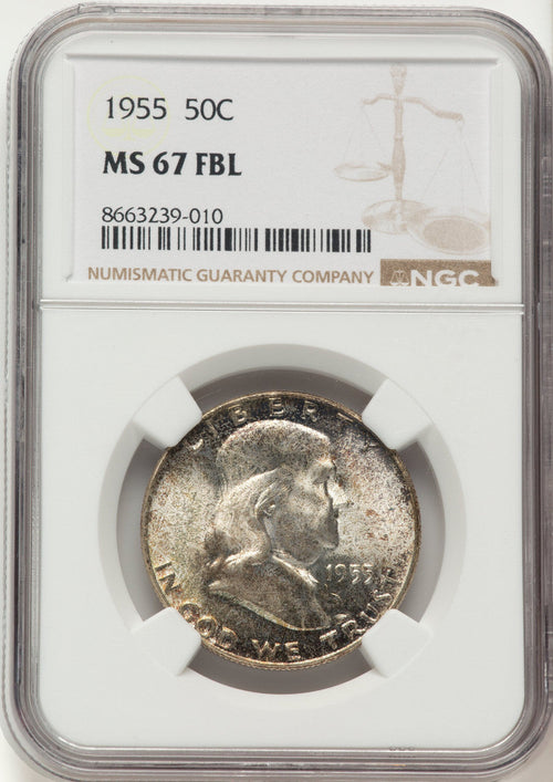 1955 50C FL Franklin Half Dollar NGC MS67