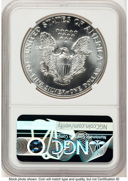 1987 Silver Eagle Brown Label NGC MS70