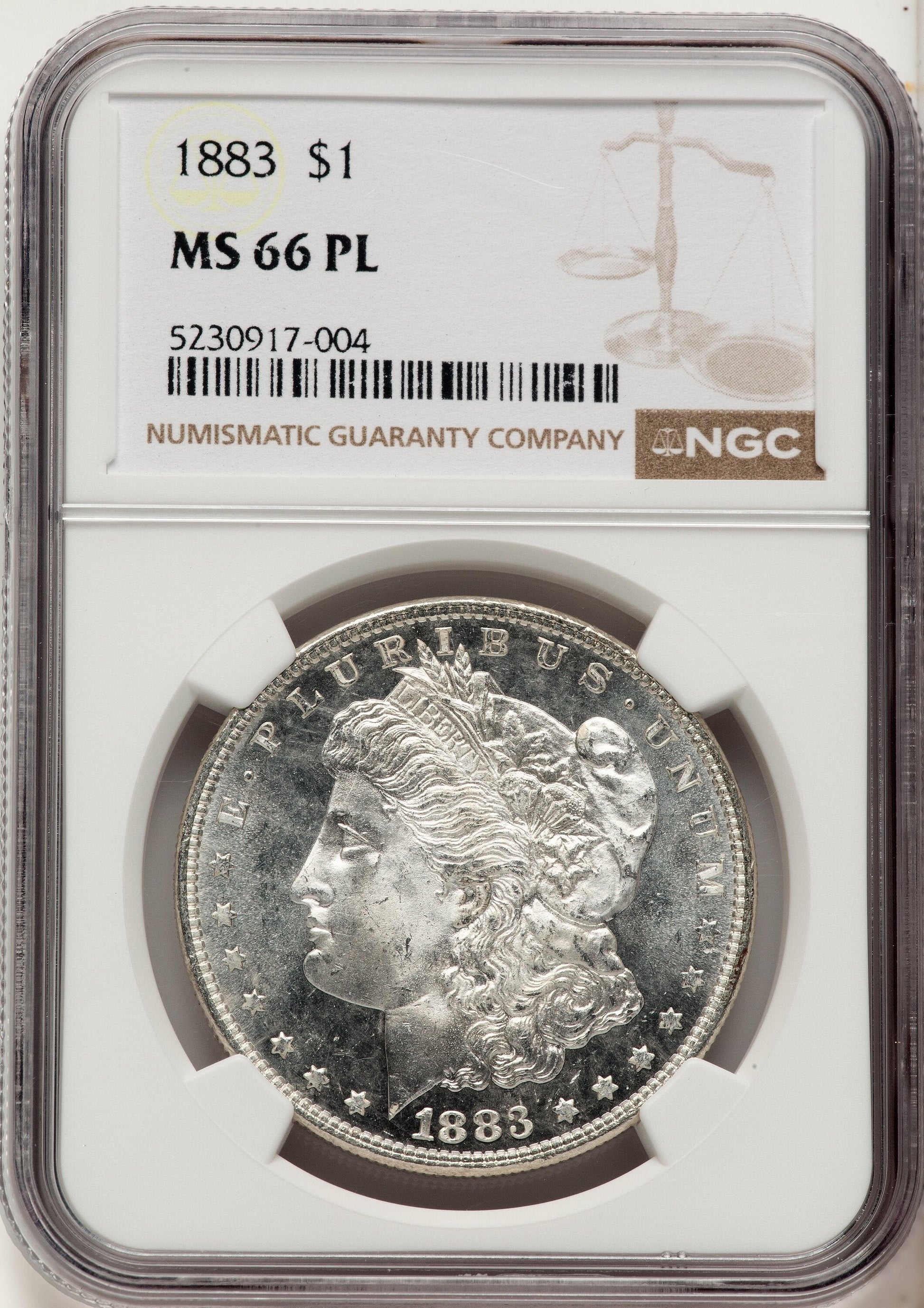 1883 PL Morgan Dollar NGC MS66