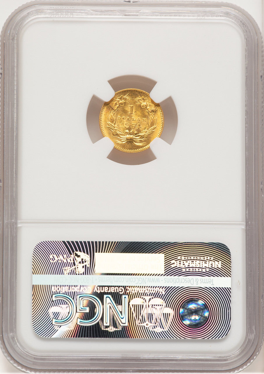 1854 G$1 Type Two Gold Dollar NGC MS64
