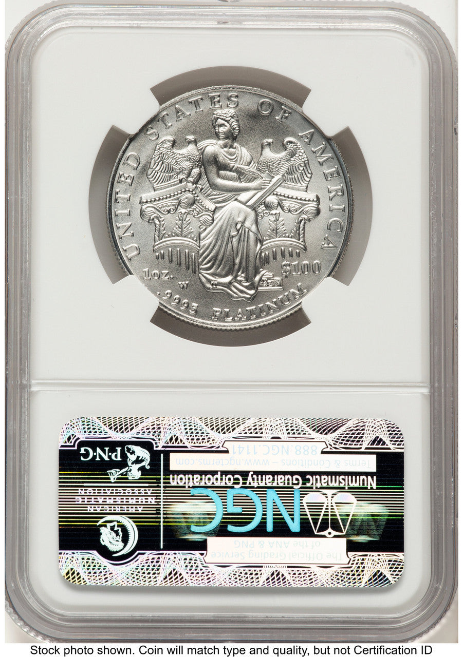 2006-W Burnished Platinum Eagle 1 oz ER Top 50 Most Popular Modern Coins Label NGC MS70