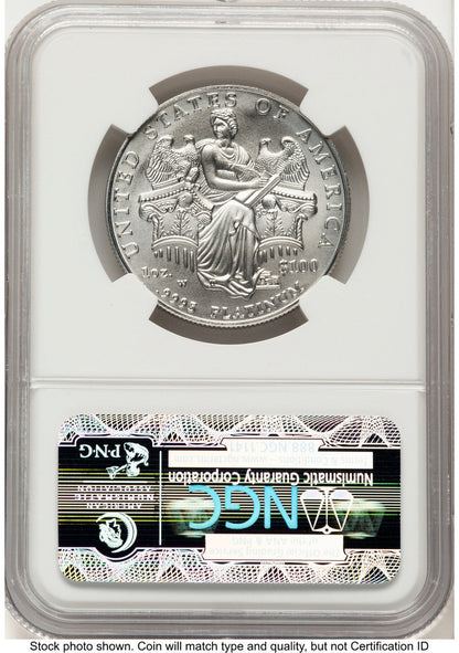 2006-W Burnished Platinum Eagle 1 oz ER Top 50 Most Popular Modern Coins Label NGC MS70