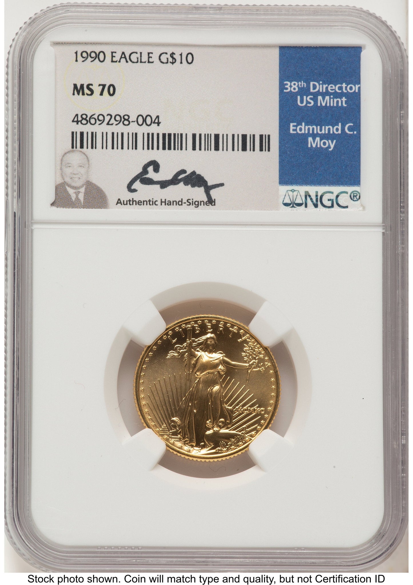 1990 Gold Eagle 1/4 oz NGC MS70 Ed Moy