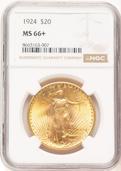 1924 $20 Saint Saint-Gaudens Double Eagle NGC MS66+