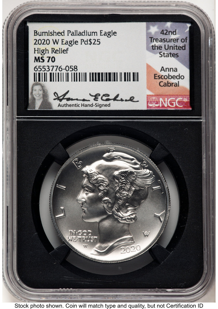 2020-W Palladium Eagle 1 oz Burnished Anna Cabral NGC MS70 (779719002)