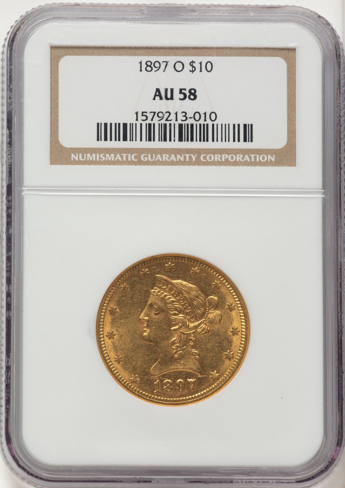 1897-O $10 Liberty Eagle NGC AU58