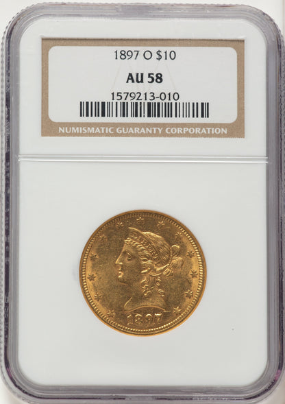 1897-O $10 Liberty Eagle NGC AU58