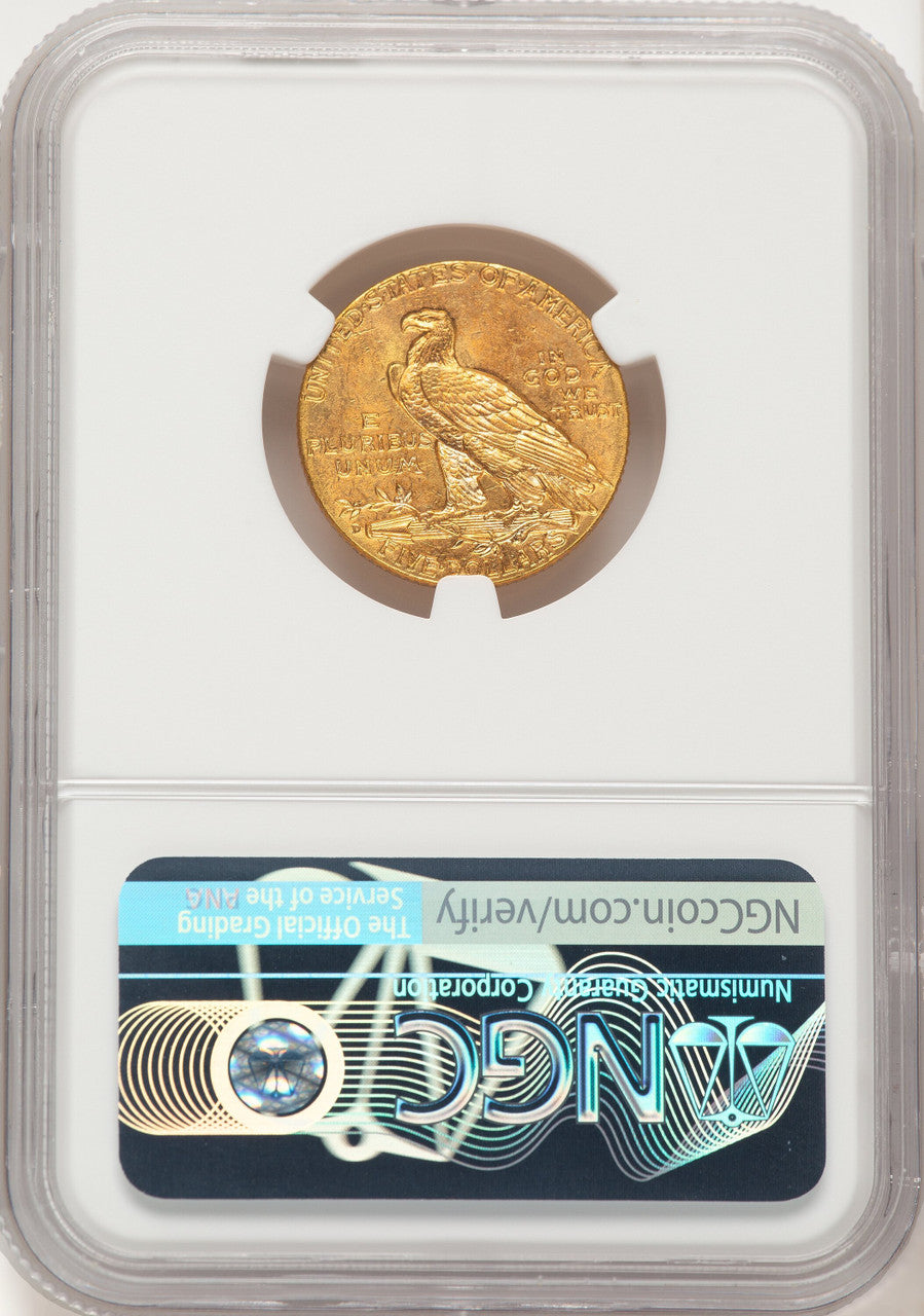 1909-D $5 Brown Label Indian Half Eagle NGC MS64+