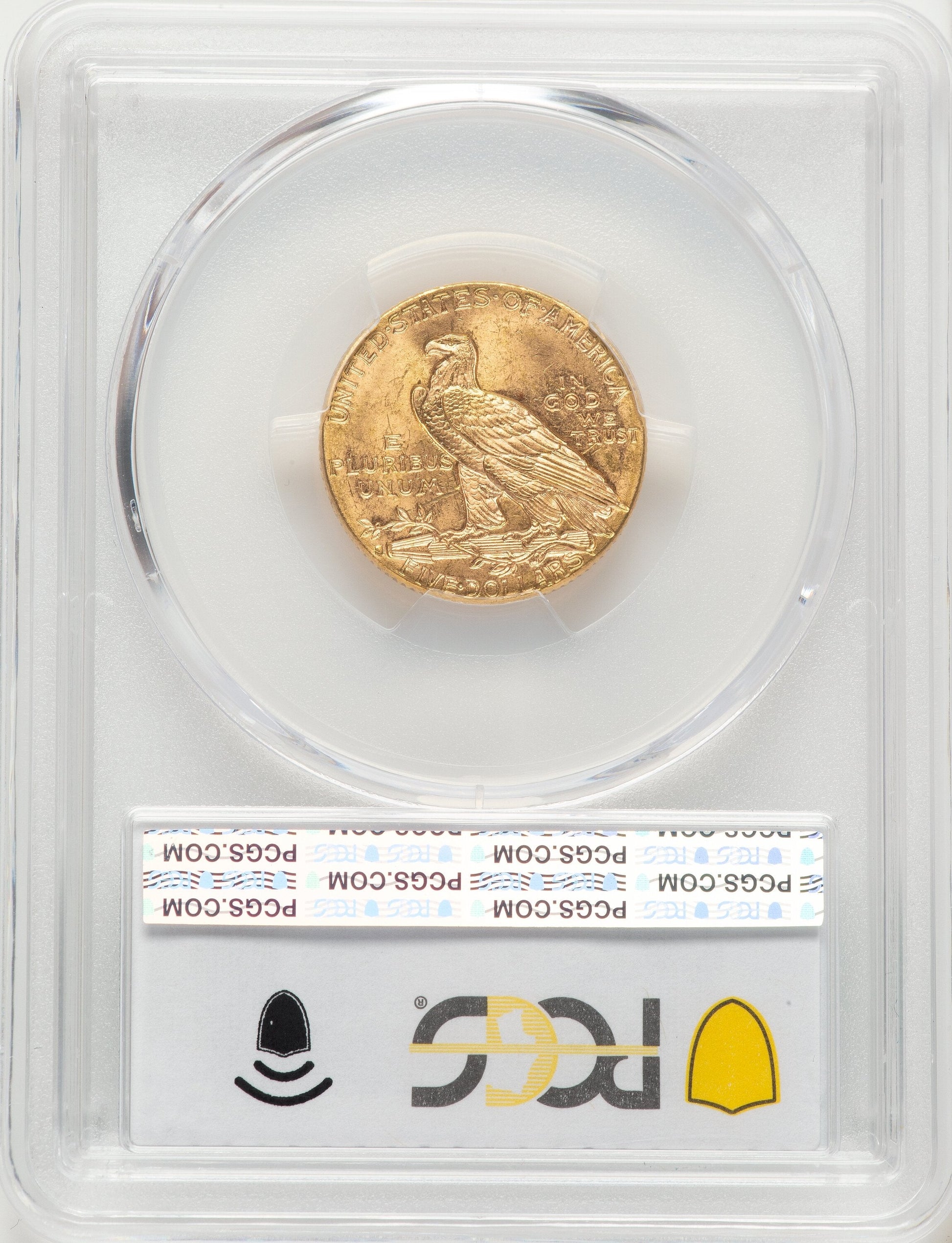 1916-S $5 CAC Blue Gradient Indian Half Eagle PCGS MS64+