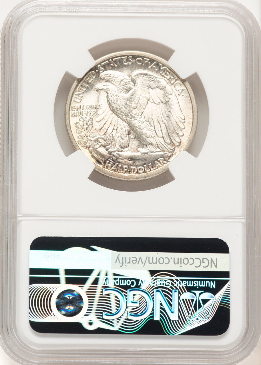 1917-D 50C OBVERSE Walking Liberty Half Dollar NGC MS65