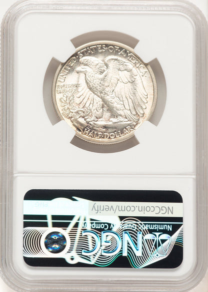 1917-D 50C OBVERSE Walking Liberty Half Dollar NGC MS65