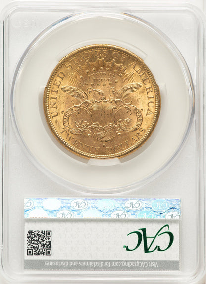1878-S $20 Liberty Double Eagle CACG MS62