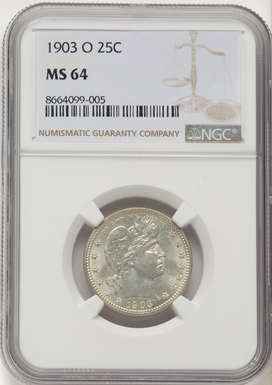 1903-O 25C Barber Quarter NGC MS64