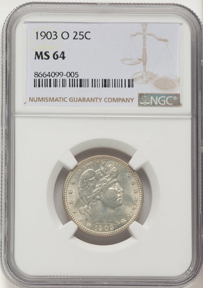 1903-O 25C Barber Quarter NGC MS64