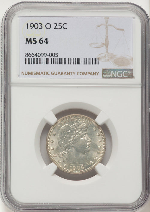 1903-O 25C Barber Quarter NGC MS64