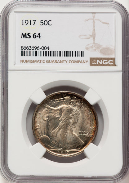 1917 50C Walking Liberty Half Dollar NGC MS64
