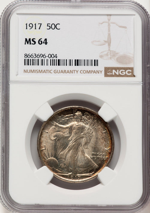 1917 50C Walking Liberty Half Dollar NGC MS64