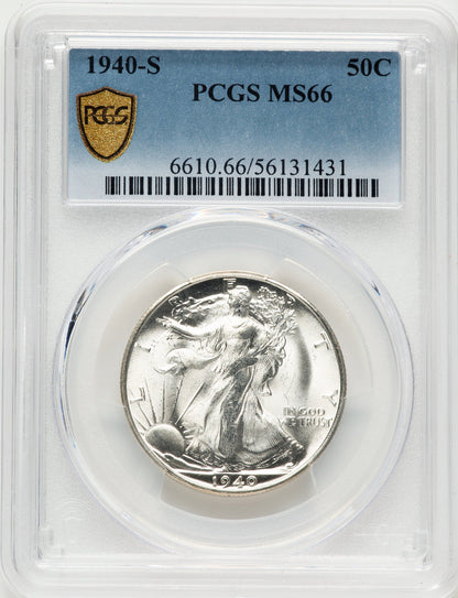 1940-S 50C Walking Liberty Half Dollar PCGS MS66