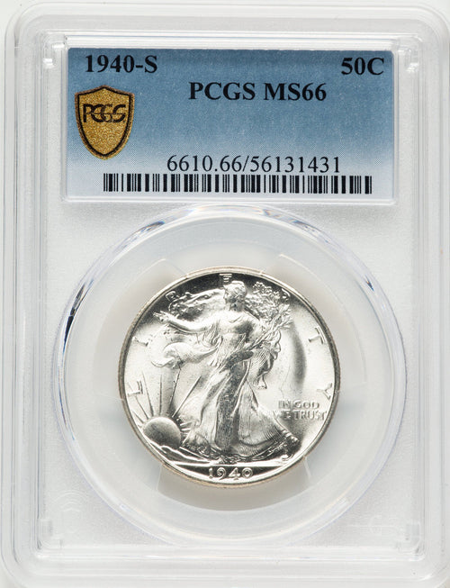 1940-S 50C Walking Liberty Half Dollar PCGS MS66