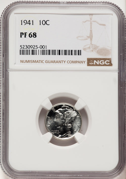 1941 10C Proof Mercury Dime NGC PR68