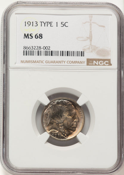 1913 T-1 5C Buffalo Nickel NGC MS68