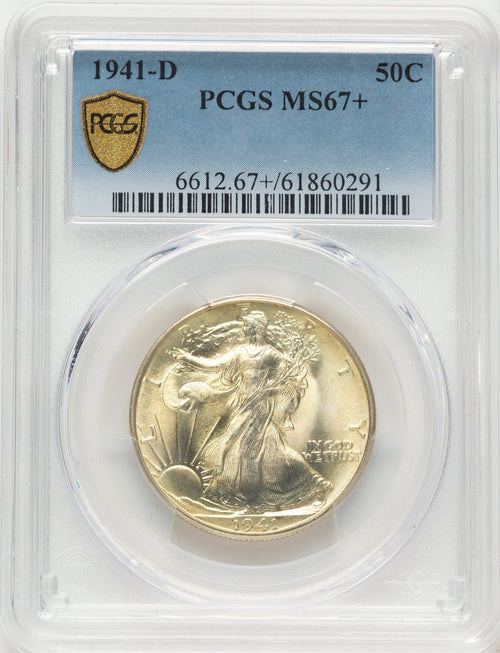 1941-D 50C Walking Liberty Half Dollar PCGS MS67+
