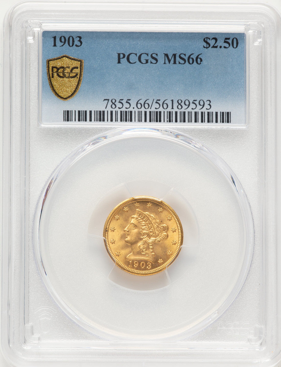 1903 $2.50 Liberty Quarter Eagle PCGS MS66