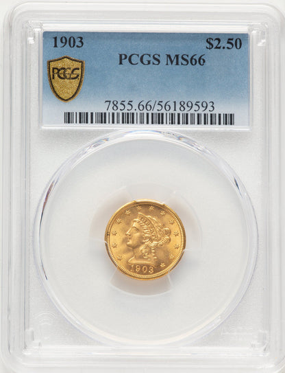 1903 $2.50 Liberty Quarter Eagle PCGS MS66