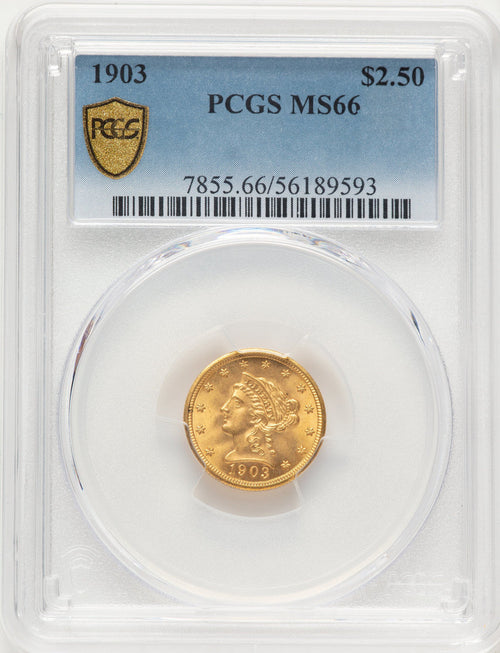 1903 $2.50 Liberty Quarter Eagle PCGS MS66
