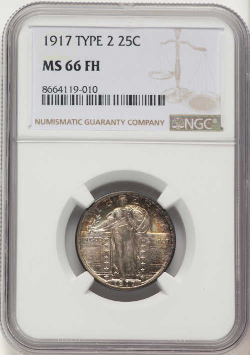 1917 25C Type Two FH Standing Liberty Quarter NGC MS66