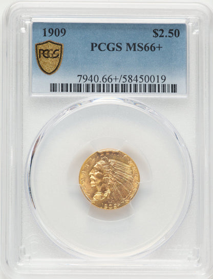 1909 $2.50 Indian Quarter Eagle PCGS MS66+