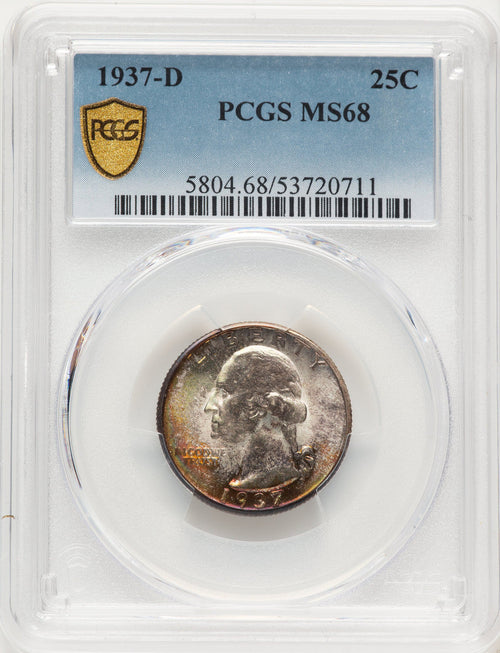 1937-D 25C Washington Quarter PCGS MS68