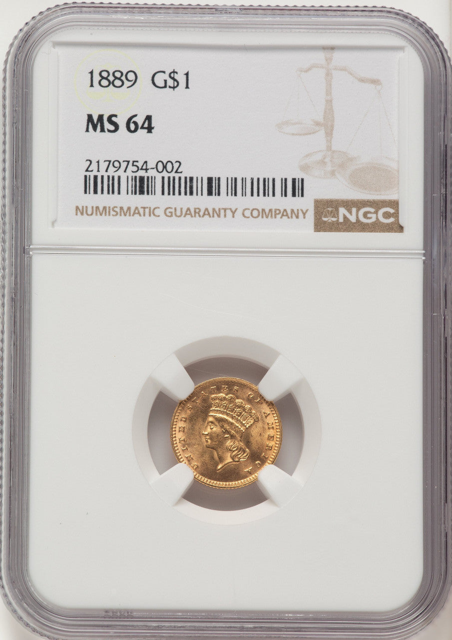 1889 G$1 Gold Dollar NGC MS64