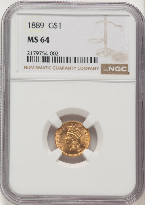 1889 G$1 Gold Dollar NGC MS64